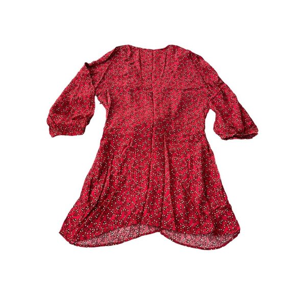 Free People Red Wrap Clara Dress Size M - Picture 8 of 11